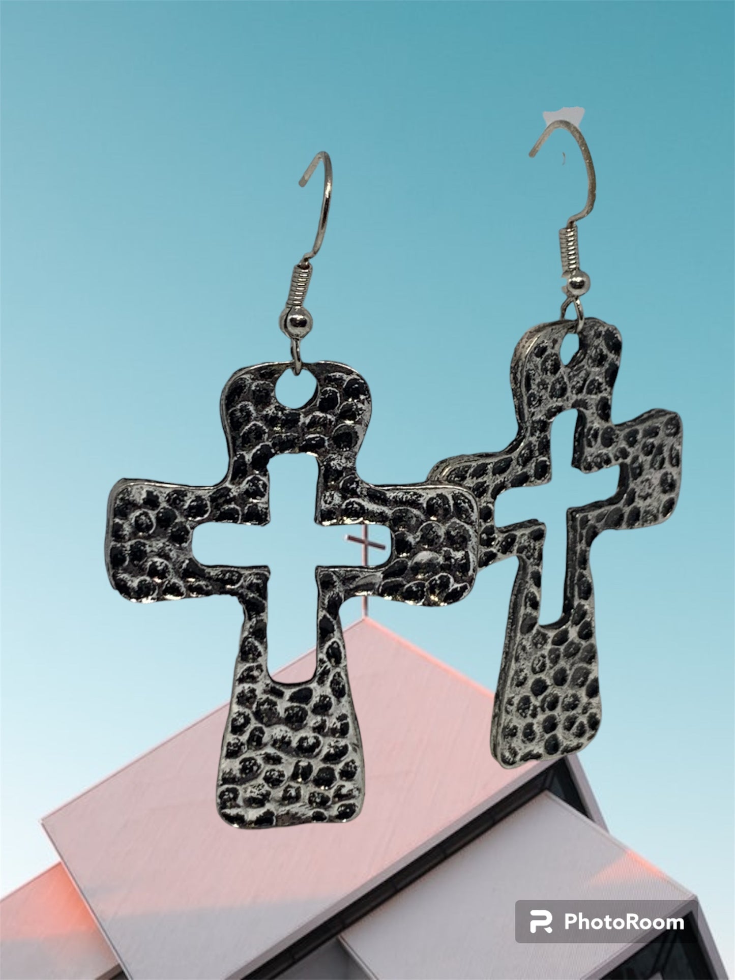 Hollow Cross Drop Earrings