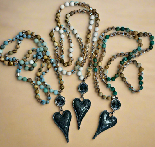 African Turquoise Heart Necklace