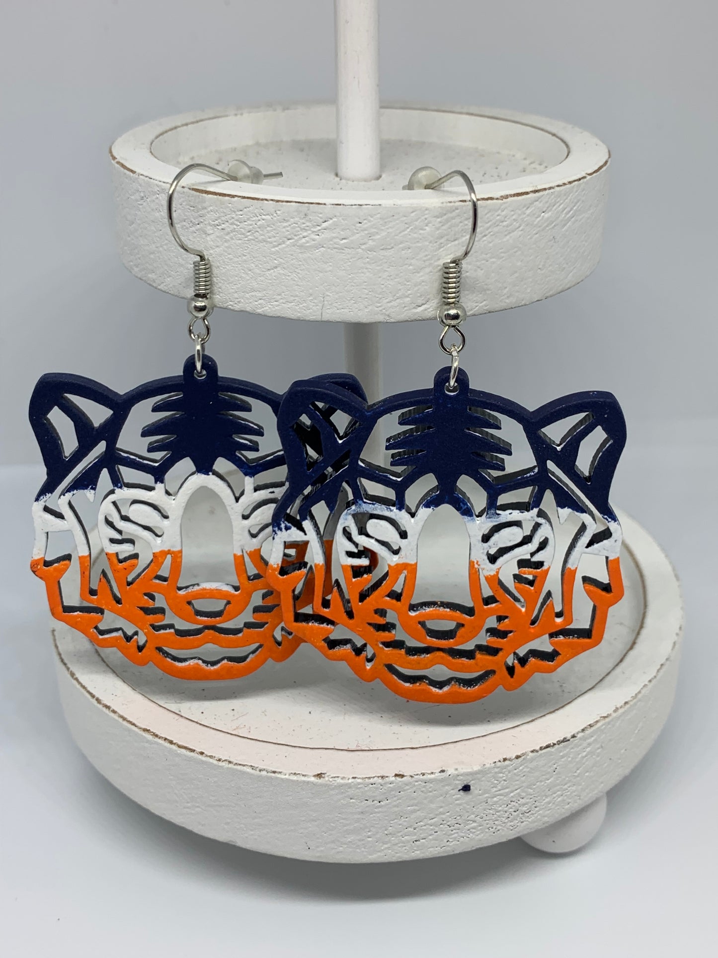Painted Tiger Earrings