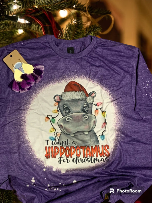 Hippo Christmas Tee