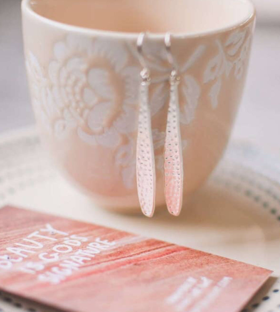 Hammered Beauty Drop Earrings