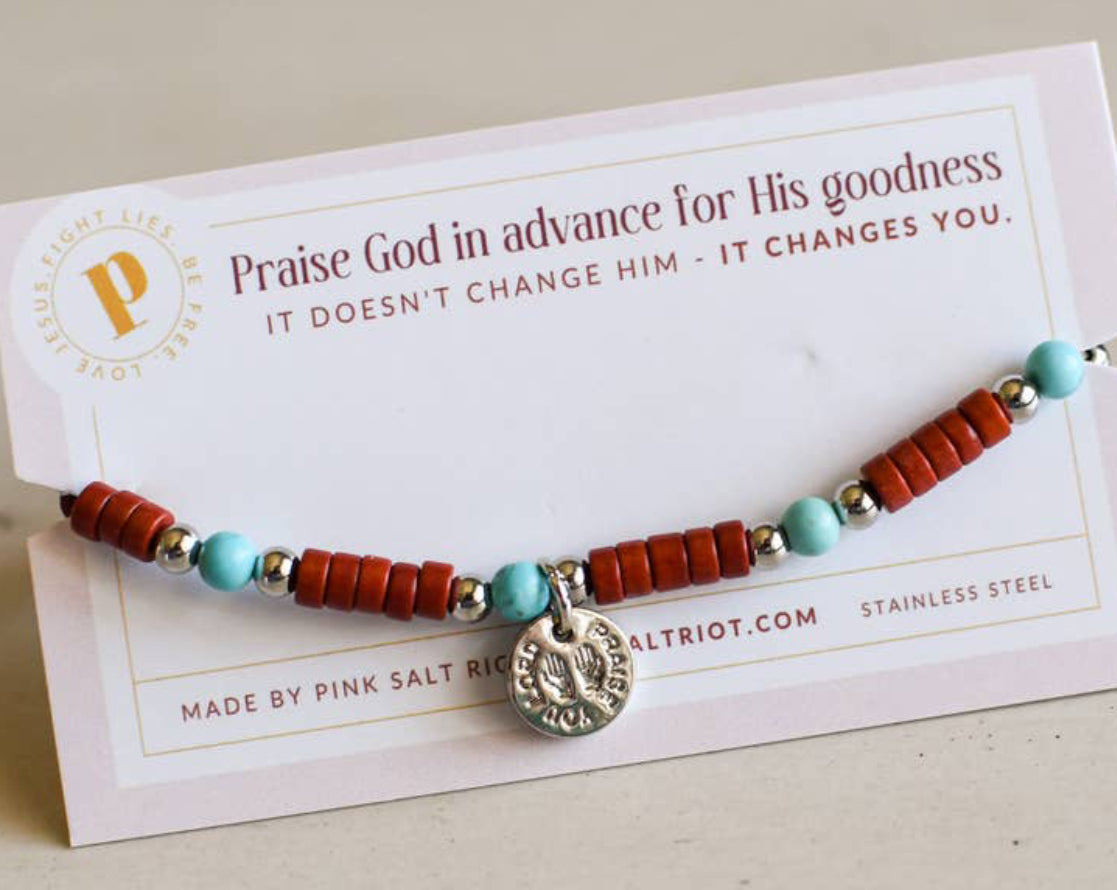 Praise You Lord Silver Beaded Bracelet