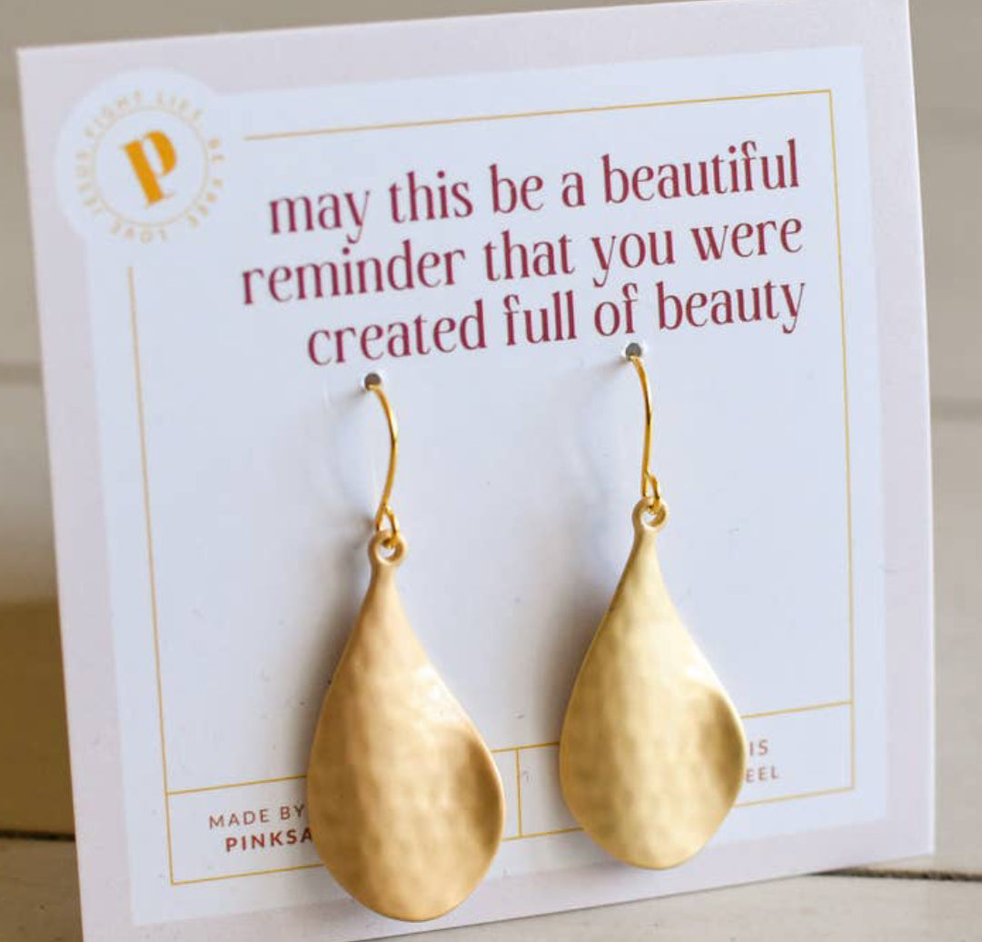 Gloss Gold Tear Drop Earrings