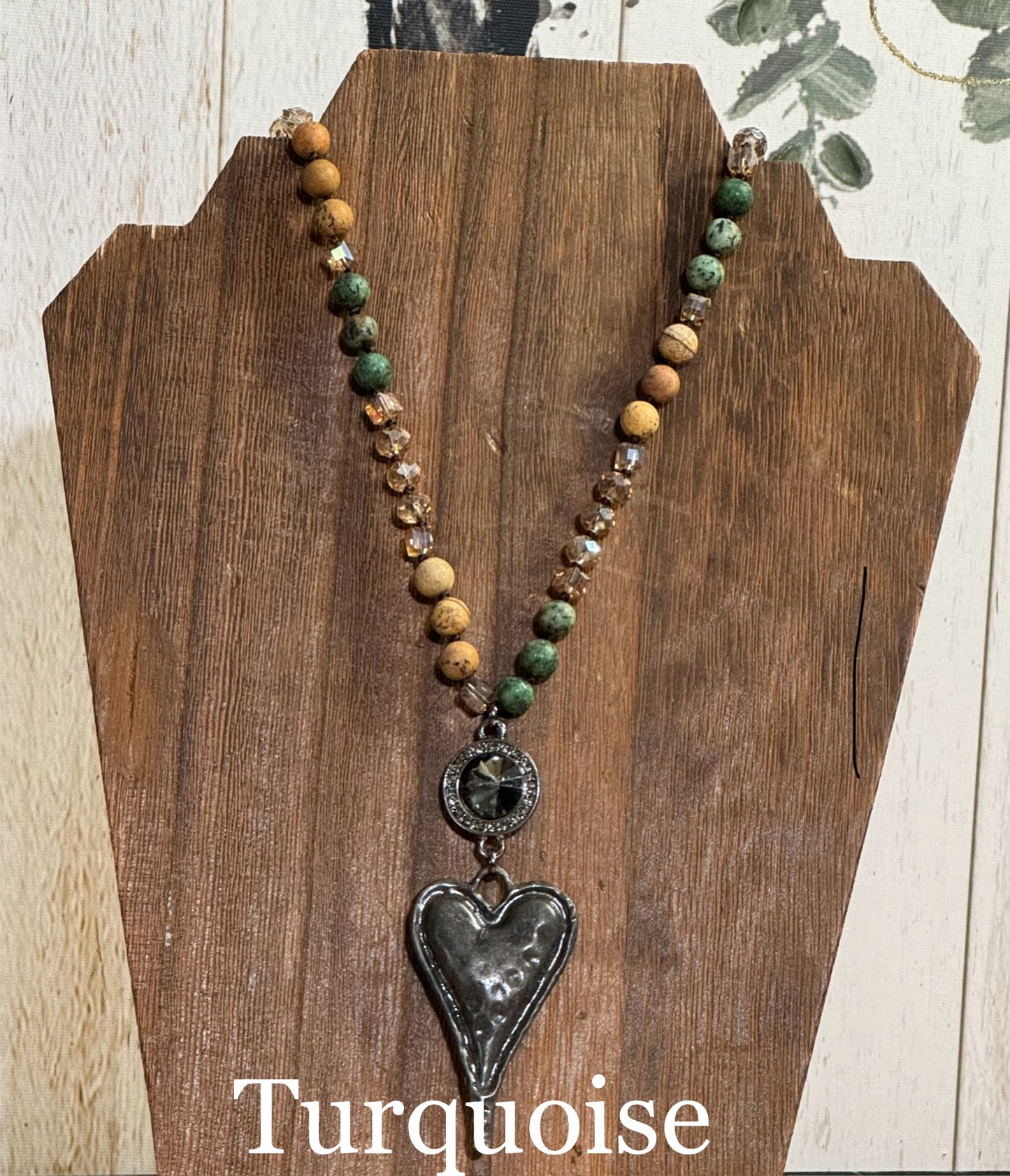 African Turquoise Heart Necklace