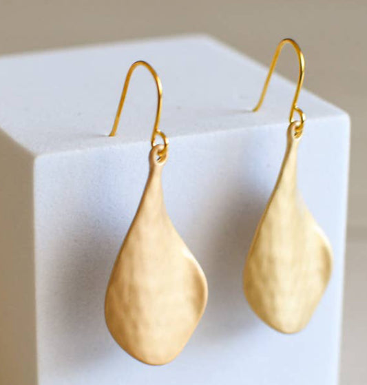 Gloss Gold Tear Drop Earrings