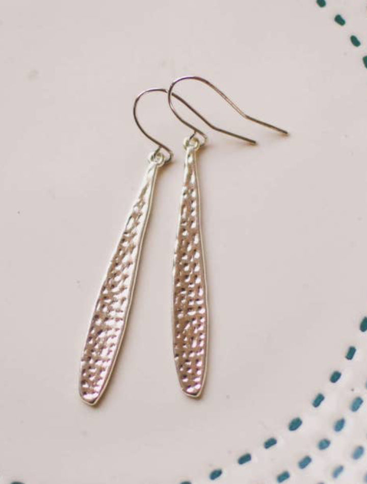 Hammered Beauty Drop Earrings