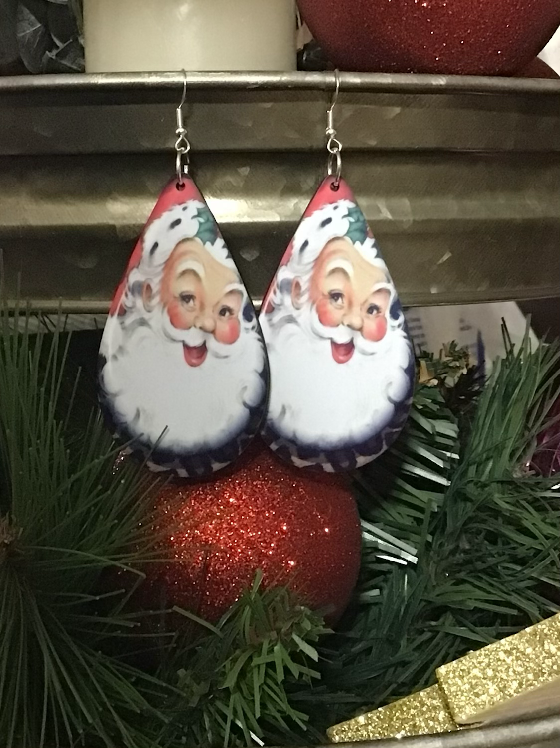 Santa Leopard Earrings