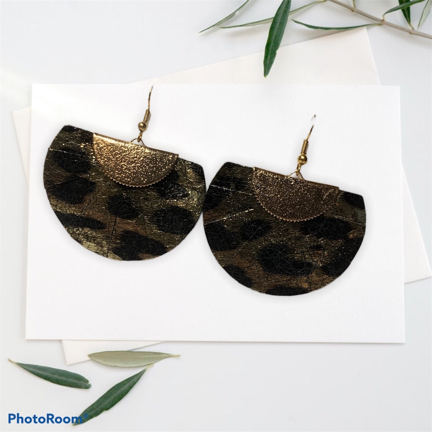 Leopard Print Fan Earrings