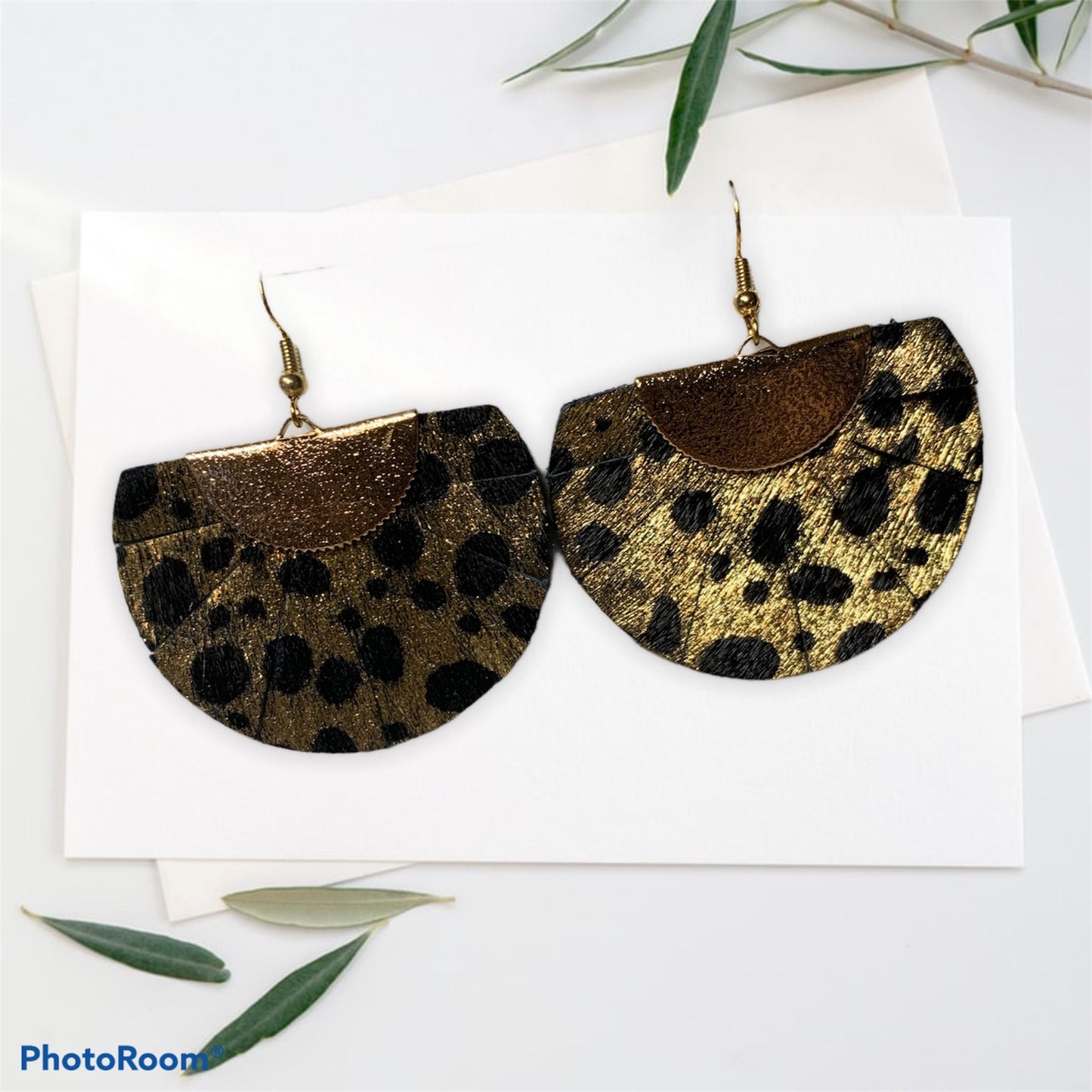 Leopard Print Fan Earrings