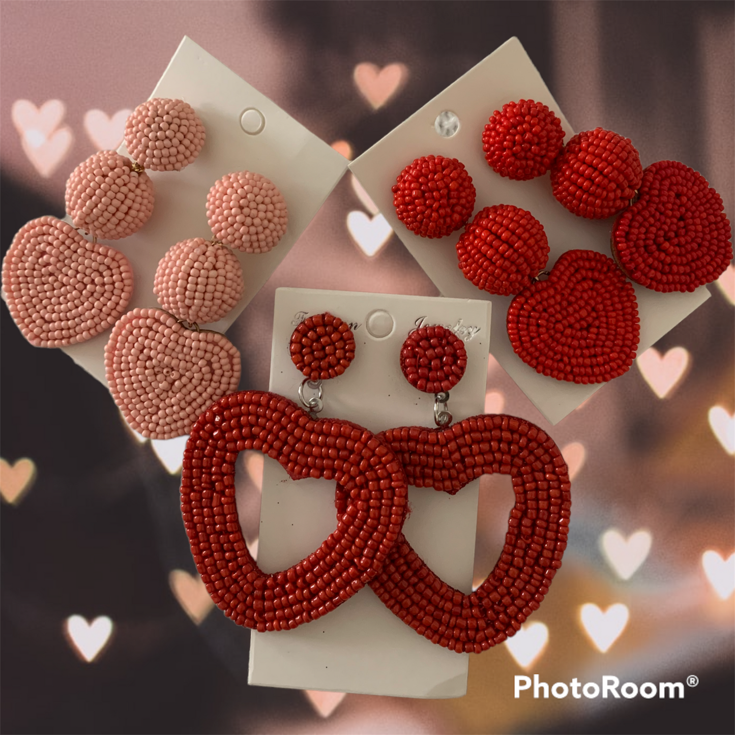 Beaded Heart Earrings