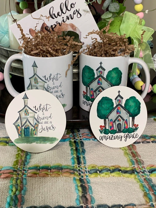 Watercolor Hymn Mug & Coaster