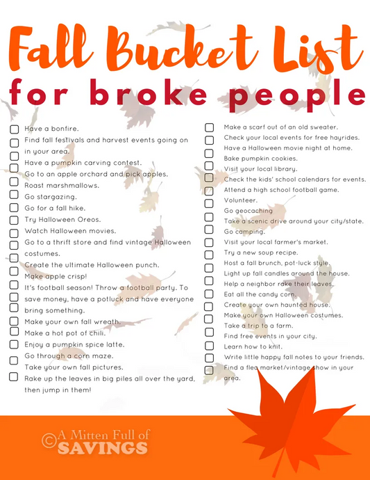 A Fall Bucket List (for Broke People)