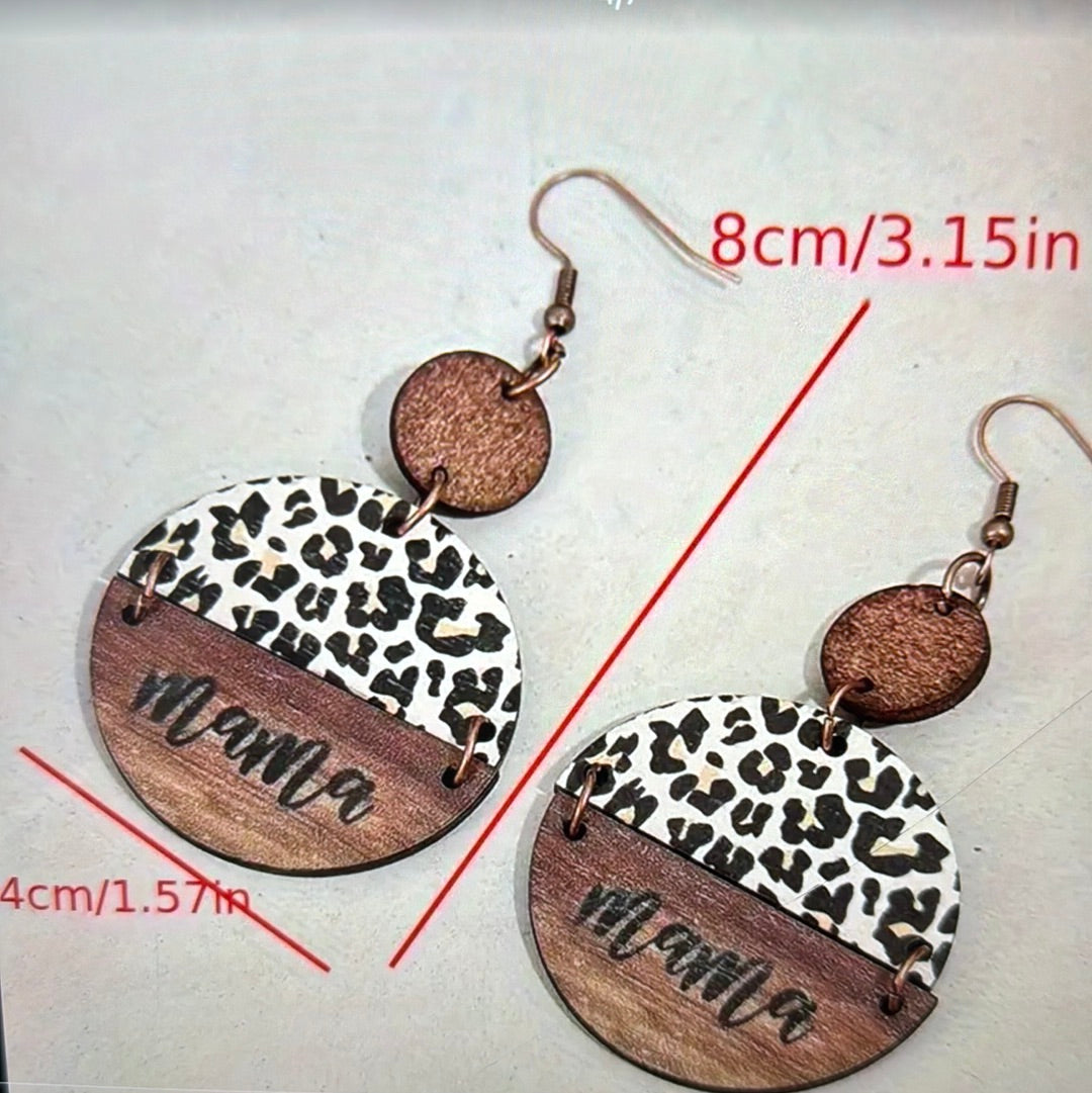 Mama Leopard Dangle Earrings