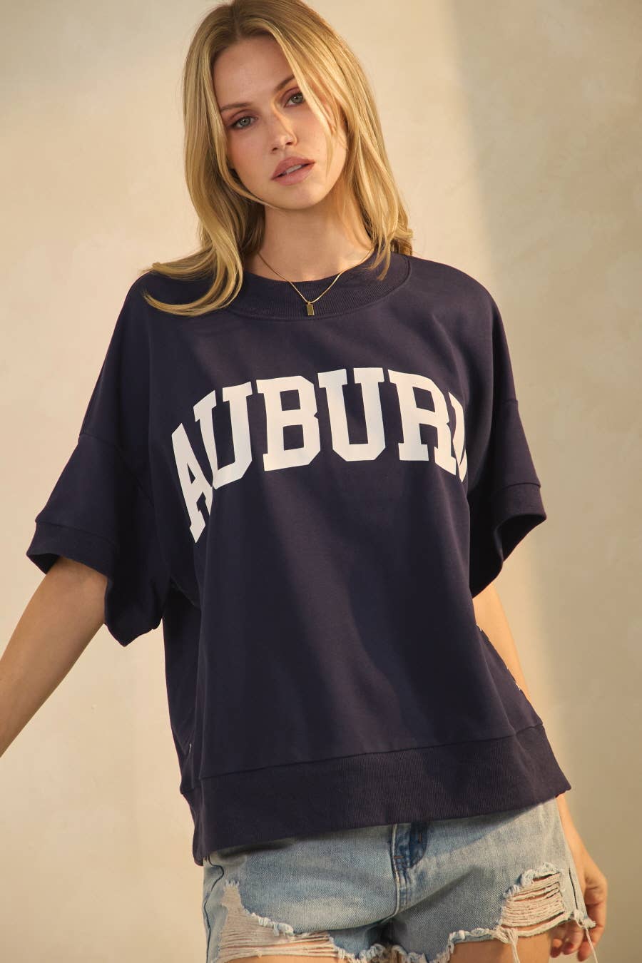 Auburn Plus Boxy Short-sleeve Sweatshirt