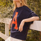 “A”  Plus Lettering Oversized Sweatshirt