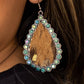Desert Dreams: Cowhide and Turquoise Crystal Teardrop Earrings