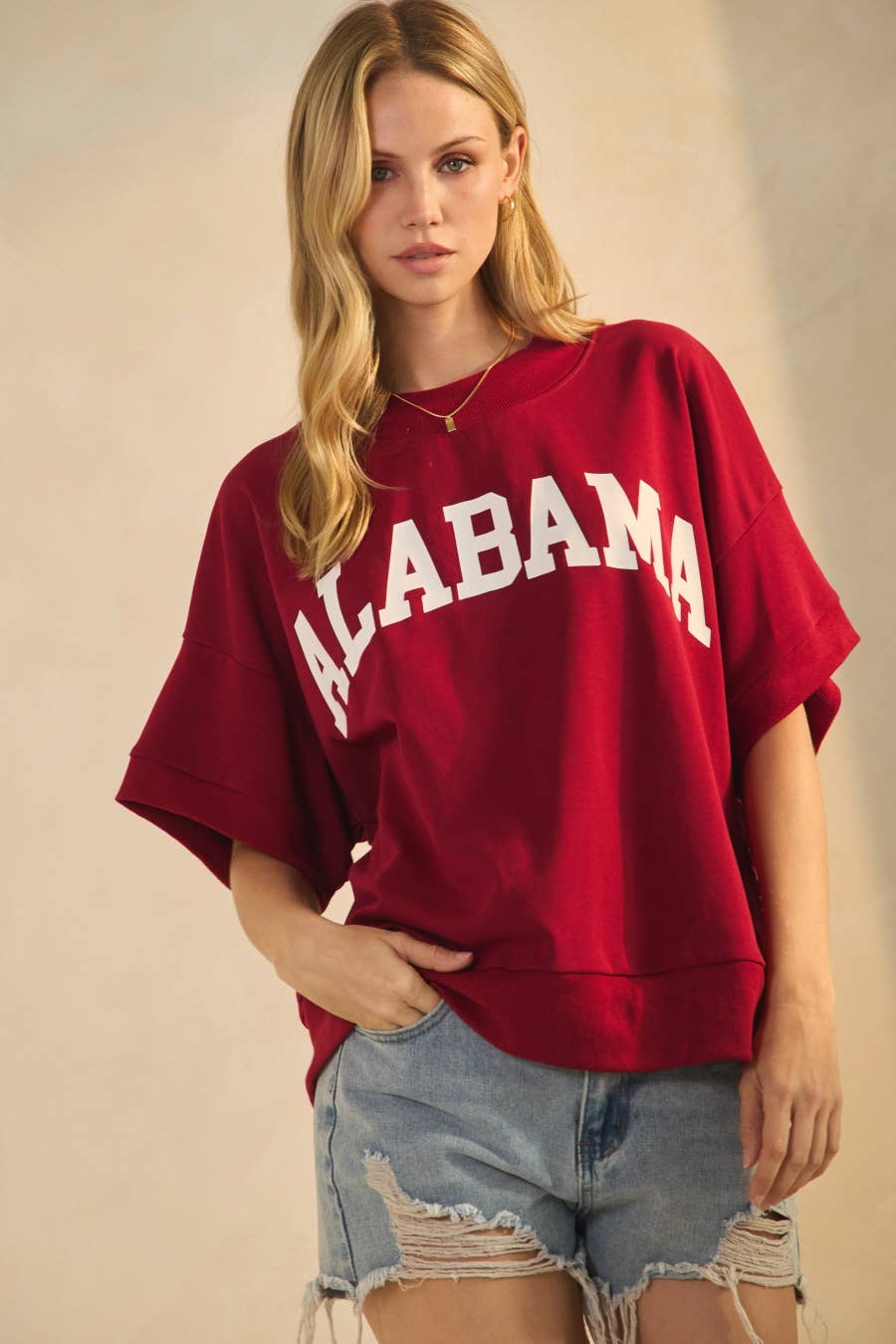 Alabama Boxy Short-sleeve Sweatshirt