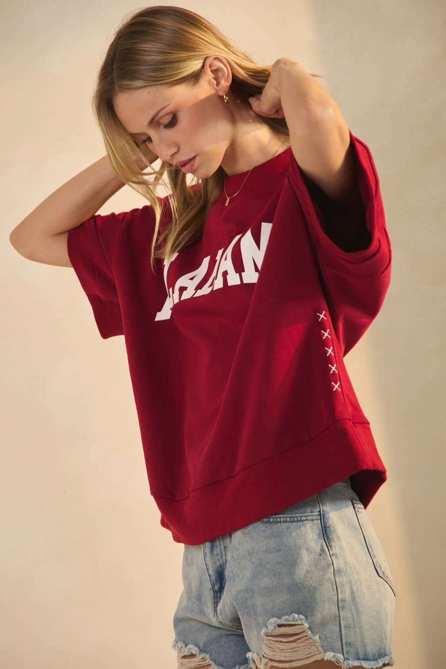 Alabama Boxy Short-sleeve Sweatshirt