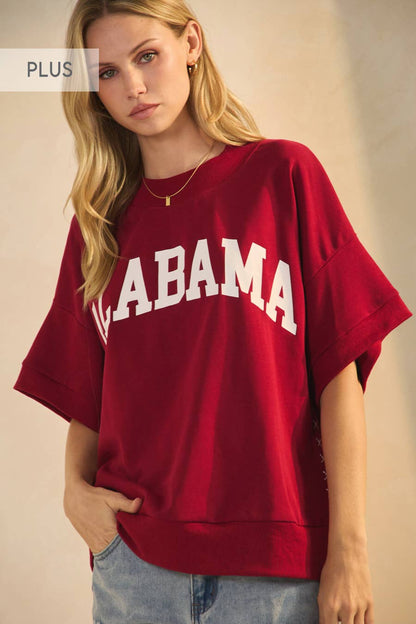 Alabama Plus Boxy Short-sleeve Sweatshirt