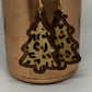 Wooden Tree Animal Print Earrings
