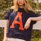 “A”  Plus Lettering Oversized Sweatshirt
