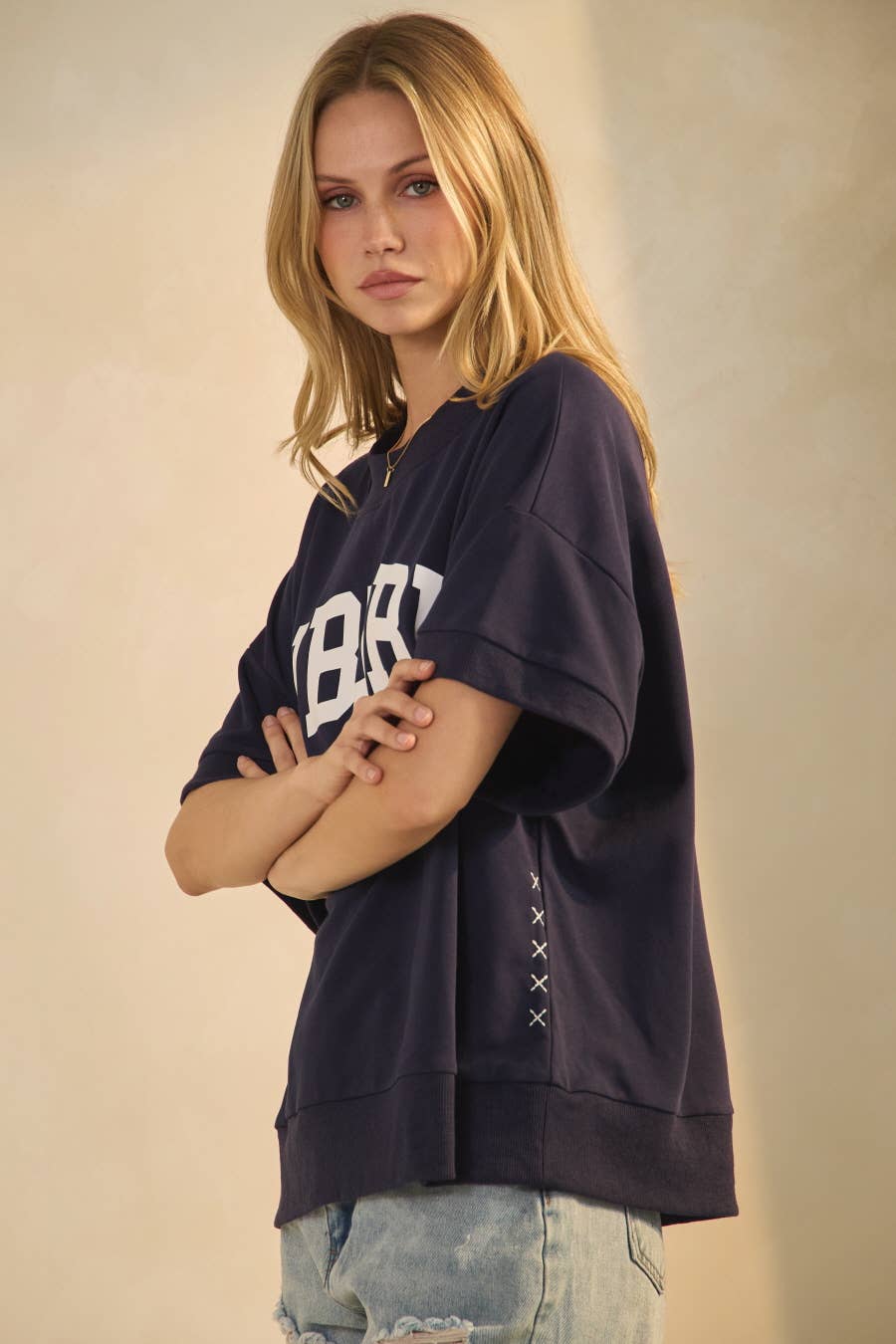Auburn Plus Boxy Short-sleeve Sweatshirt