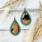 Desert Dreams: Cowhide and Turquoise Crystal Teardrop Earrings