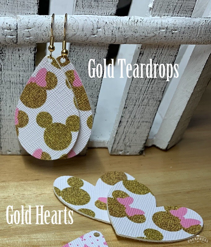 Minnie Print Hearts & Teardrops