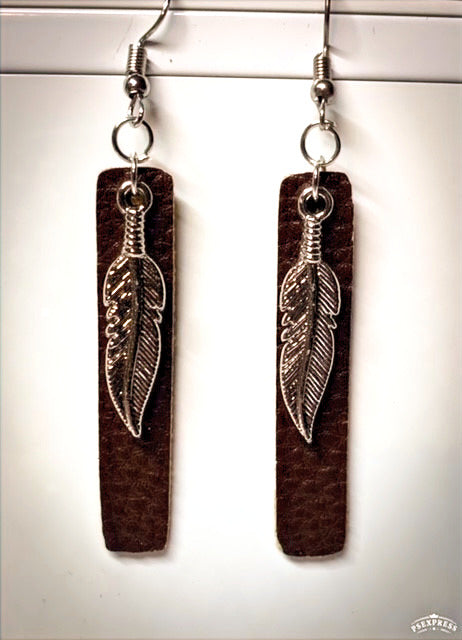 Brown Bar with Feather Charm