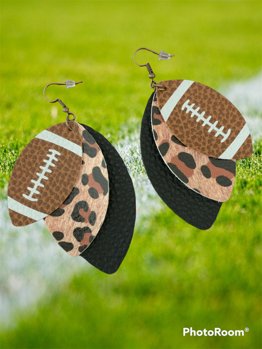 Football Leopard Earrings